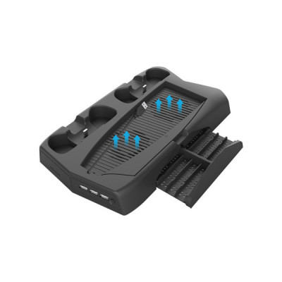 Ventilateur de Refroidissement & Station de Charge PS5 – Base Double pour Manettes Pro Controller avec Indicateurs LED