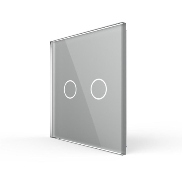 LIVOLO - Plaque 2 Boutons Gris pour Interrupteur Tactile Double (Réf. C7-C2-15) Gris