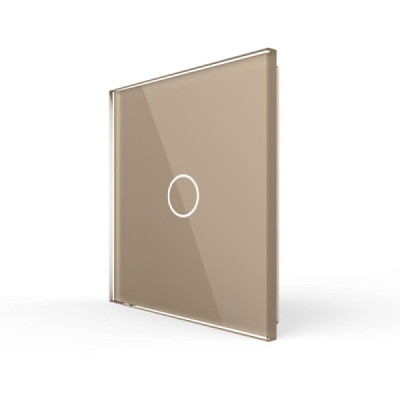 Offrez une finition élégante et contemporaine à votre interrupteur tactile simple avec la plaque en verre Gold / Doré Livolo (Ré