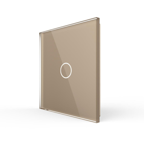 LIVOLO - Plaque 1 Bouton en Verre Gold Or  pour Interrupteur Tactile Simple (Réf. C7-C1-13)