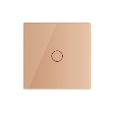 Offrez une finition élégante et contemporaine à votre interrupteur tactile simple avec la plaque en verre Gold / Doré Livolo (Ré
