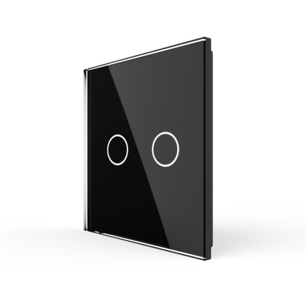 LIVOLO - Plaque 2 Boutons Noir  pour Interrupteur Tactile Double (Réf. C7-C2-12) Noir