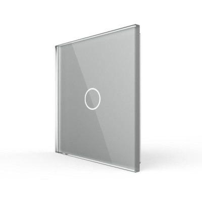 Offrez une finition élégante et contemporaine à votre interrupteur tactile simple avec la plaque en verre gris Livolo (Réf. C7-C