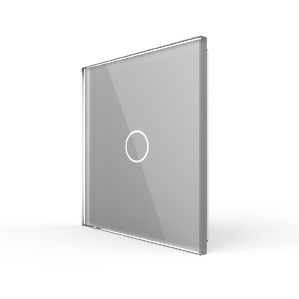 LIVOLO - Plaque 1 Bouton en Verre Gris  pour Interrupteur Tactile Simple (Réf. C7-C1-15)