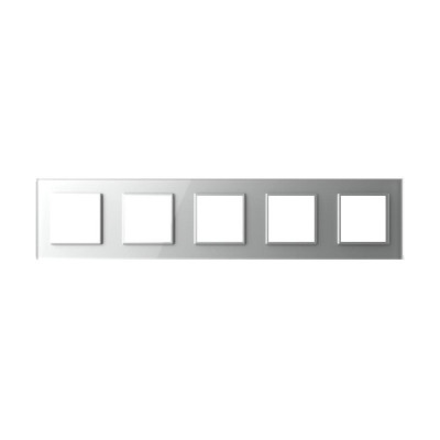 Plaque 5 Prises Livolo – Finition Personnalisable (364 x 80 mm) Gris