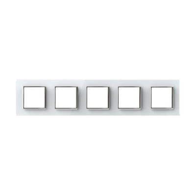 Plaque 5 Prises Livolo – Finition Blanc (364 x 80 mm)