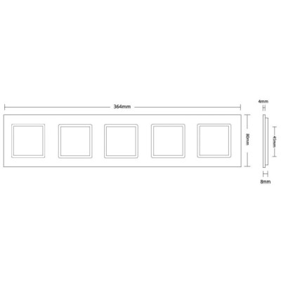 Plaque 5 Prises Livolo – Finition Blanc (364 x 80 mm)
