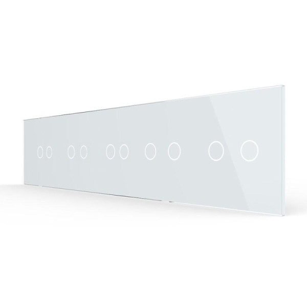 Cadre LIVOLO 5-buttons - Cadre en verre blanc pour interrupteurs tactiles