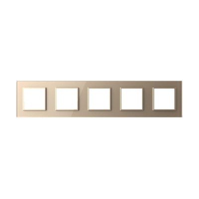 Plaque 5 Boutons Livolo – Finition Champagne (293 x 80 mm)