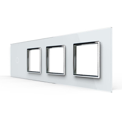 Livolo Nur VerreCadre 4-buttons – Cadre en Verre Blanc pour Interrupteur Tactile et Modules