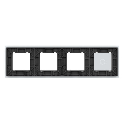 Livolo Nur VerreCadre 4-buttons – Cadre en Verre Blanc pour Interrupteur Tactile et Modules