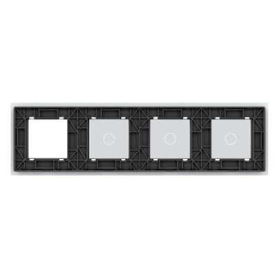 Plaque Combinaison Livolo – 3 Boutons + 1 Prise – Finition Blanc (293 x 80 mm)