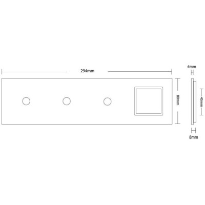 Plaque Combinaison Livolo – 3 Boutons + 1 Prise – Finition Blanc (293 x 80 mm)