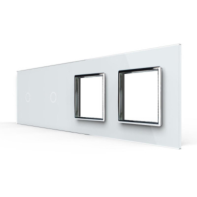Cadre en Verre Blanc LIVOLO 2 buttons – Élégance Moderne pour vos Interrupteurs Tactiles