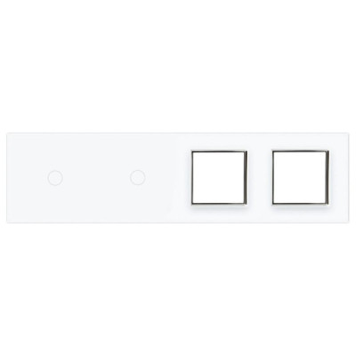 Cadre en Verre Blanc LIVOLO 2 buttons – Élégance Moderne pour vos Interrupteurs Tactiles