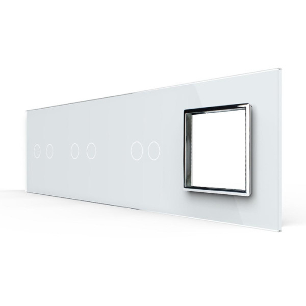 Cadre LIVOLO 4-buttons - Cadre en verre blanc pour interrupteurs tactiles et modules