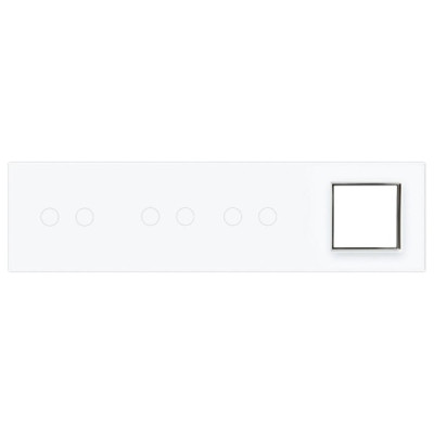 Cadre en Verre Blanc LIVOLO 4-buttons - Modernité et Élégance pour Interrupteurs Tactiles