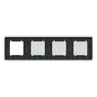 Cadre en Verre Blanc LIVOLO 4-buttons - Modernité et Élégance pour Interrupteurs Tactiles