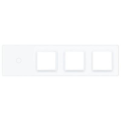 Cadre en verre 4-en-1 pour interrupteur tactile & 3 modules – LIVOLO VL-C7-C1/SR/SR/SR-11 (Blanc)