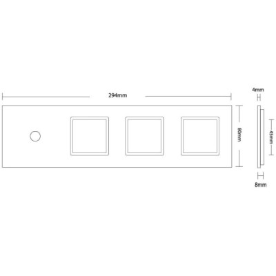 Cadre en verre 4-en-1 pour interrupteur tactile & 3 modules – LIVOLO VL-C7-C1/SR/SR/SR-11 (Blanc)