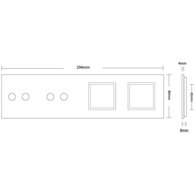 Cadre en Verre LIVOLO 4-buttons - Design Élégant pour Interrupteurs Tactiles