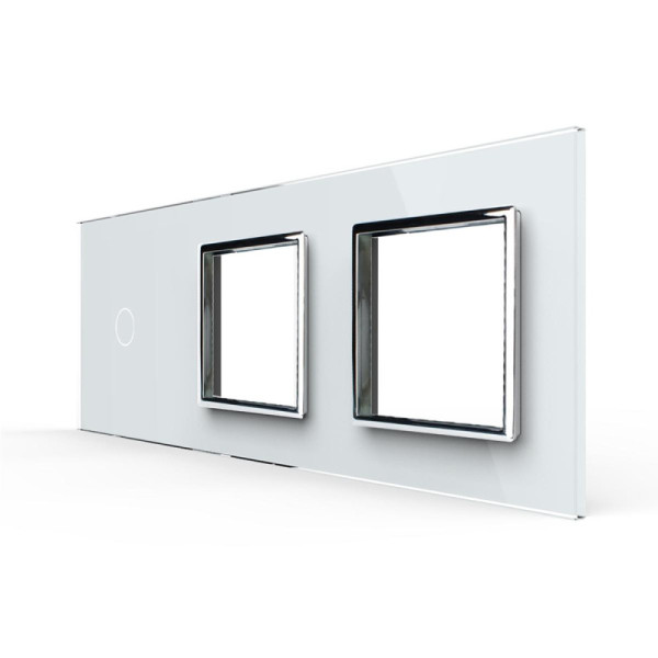 Plaque Combinaison 1 Bouton + 2 Prises Livolo – Finition Blanc C7-C1/SR/SR-11