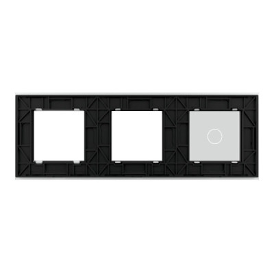 Plaque Combinaison Livolo – 1 Bouton + 2 Prises – Finition Blanc