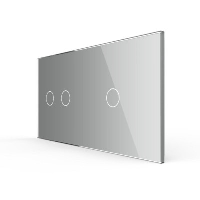 Cadre en Verre Gris LIVOLO 2 buttons - Modernité et Élégance pour Interrupteurs Tactiles