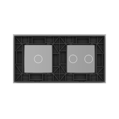 Cadre en Verre Gris LIVOLO 2 buttons - Modernité et Élégance pour Interrupteurs Tactiles
