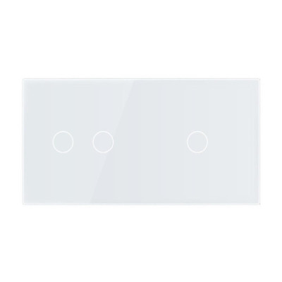 Cadre en verre pour 2 interrupteurs tactiles – LIVOLO VL‑C7‑C1/C2‑11 (Blanc)
