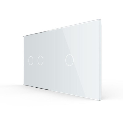 Cadre en verre pour 2 interrupteurs tactiles – LIVOLO VL‑C7‑C1/C2‑11 (Blanc)