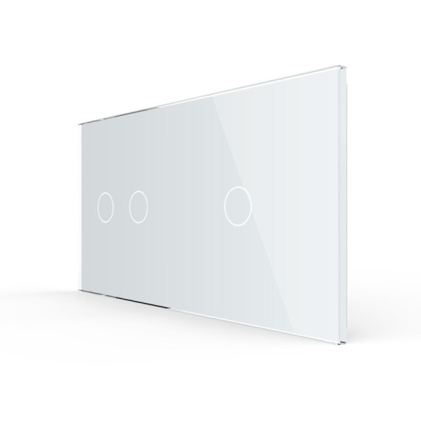 Cadre en verre pour 2 interrupteurs tactiles – LIVOLO VL‑C7‑C1/C2‑11 (Blanc) avec logo ?