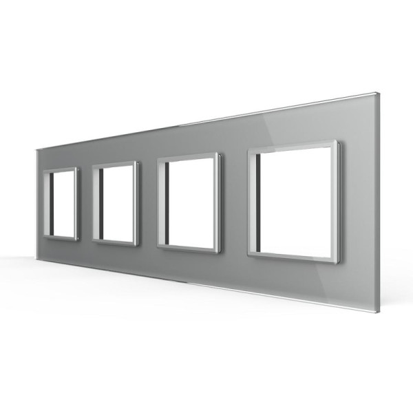 Plaque 4 prises - Livolo (Réf. C7-SR/SR/SR/SR-15)