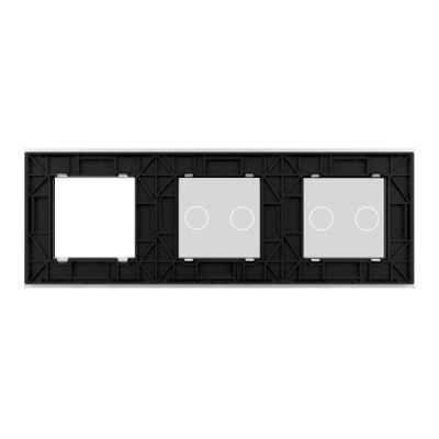 Plaque de Finition Livolo – 2 Boutons + 2 Boutons & 1 Prise – Finition Blanc