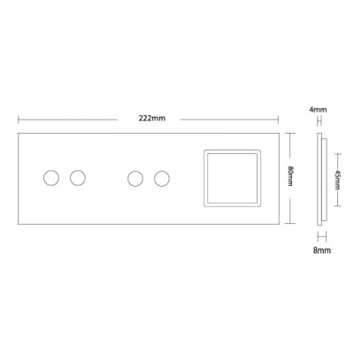 Plaque de Finition Livolo – 2 Boutons + 2 Boutons & 1 Prise – Finition Blanc