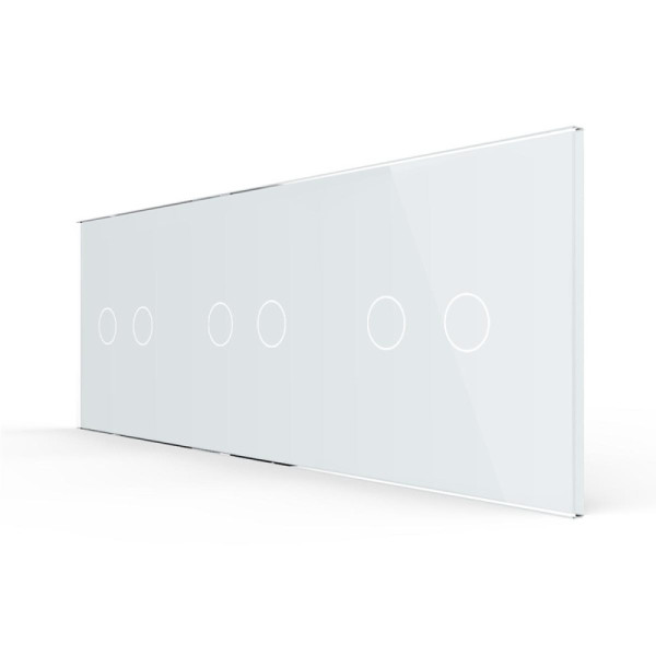 Cadre LIVOLO 3-buttons - Cadre en verre blanc pour interrupteurs tactiles