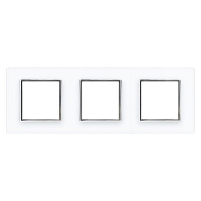 Livolo C7-SR/SR/SR-11 - Plaque 3 Prises en Verre Trempé pour Prises Livolo | Design Moderne