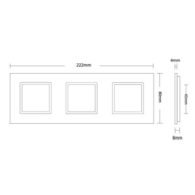 Livolo C7-SR/SR/SR-11 - Plaque 3 Prises en Verre Trempé pour Prises Livolo | Design Moderne