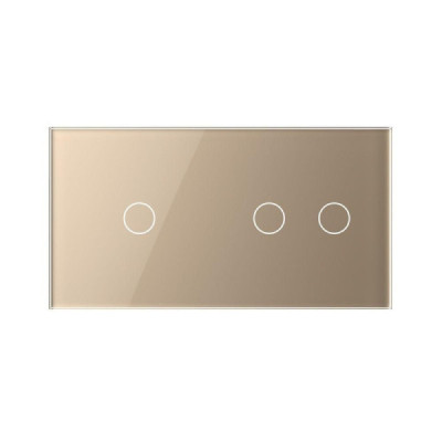 Livolo Cadre tactile double en verre doré – LIVOLO VL-C7-C1-C2-13