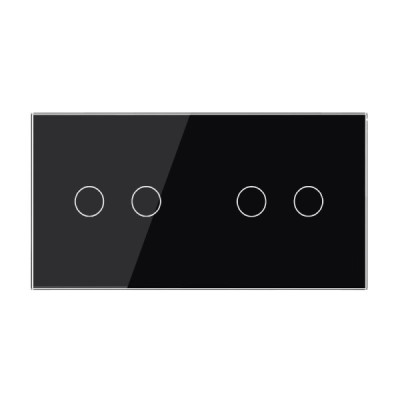 Cadre en verre pour 2 interrupteurs tactiles – LIVOLO VL‑C7‑C2/C2‑12 (Noir)