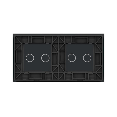 Cadre en verre pour 2 interrupteurs tactiles – LIVOLO VL‑C7‑C2/C2‑12 (Noir)