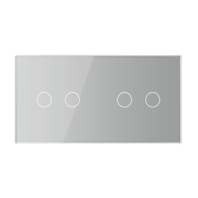 Cadre en verre 2-en-1 pour interrupteurs tactiles – LIVOLO VL-C7-C2-C2-15 (Gris)