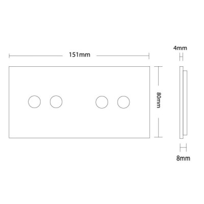 Cadre en verre 2-en-1 pour interrupteurs tactiles – LIVOLO VL-C7-C2-C2-15 (Gris)