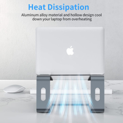 Plugin Support Portable Aluminium Pliable et Ventilé – 10″–15,8″ Gris Foncé