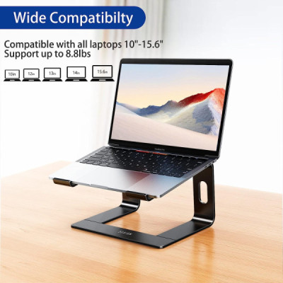 Plugin Support Portable Aluminium Pliable et Ventilé – 10″–15,8″ Noir
