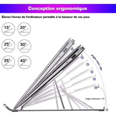 Support Portable  Pliant 10″–17″ Aluminium Ergonomique