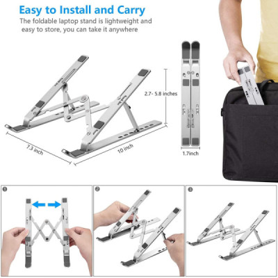 Support Portable  Pliant 10″–17″ Aluminium Ergonomique