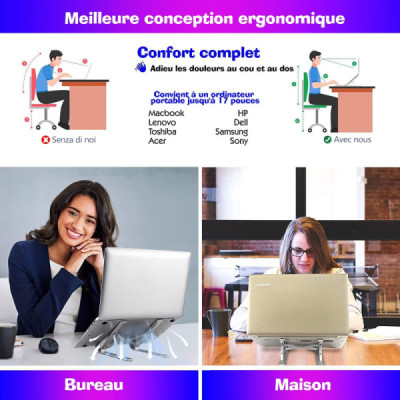 Support Portable  Pliant 10″–17″ Aluminium Ergonomique