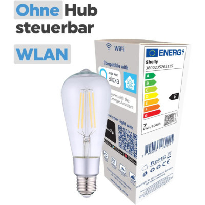 Shelly Vintage ST64 – Ampoule LED Wi-Fi Dimmable Style Vintage pour Douille E27