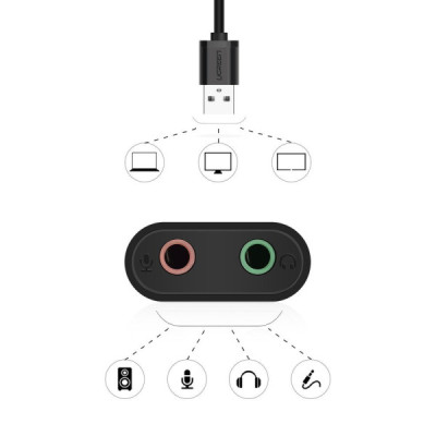 UGREEN Carte Son Externe USBA vers Adaptateur USB vers Jack 3,5mm